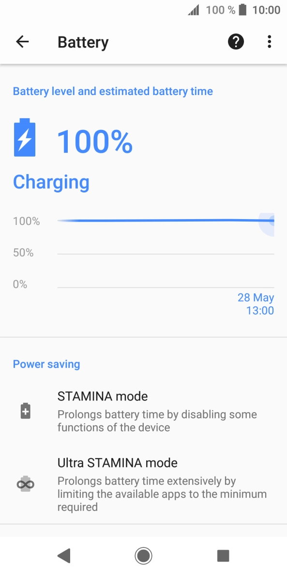 Press the required setting and follow the instructions on the screen to select the required low power mode.