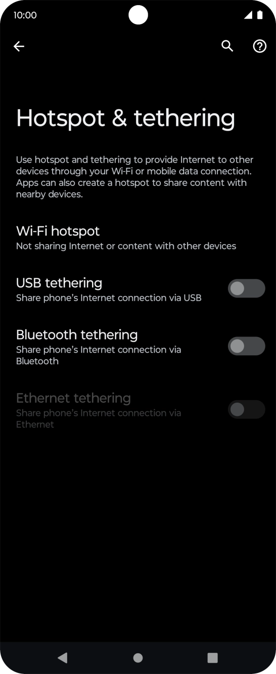 Press Wi-Fi hotspot.