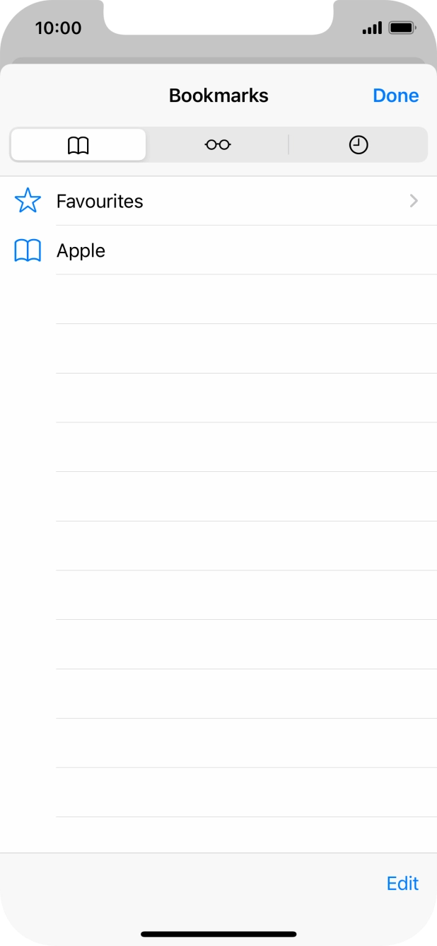 Press the required bookmark.
