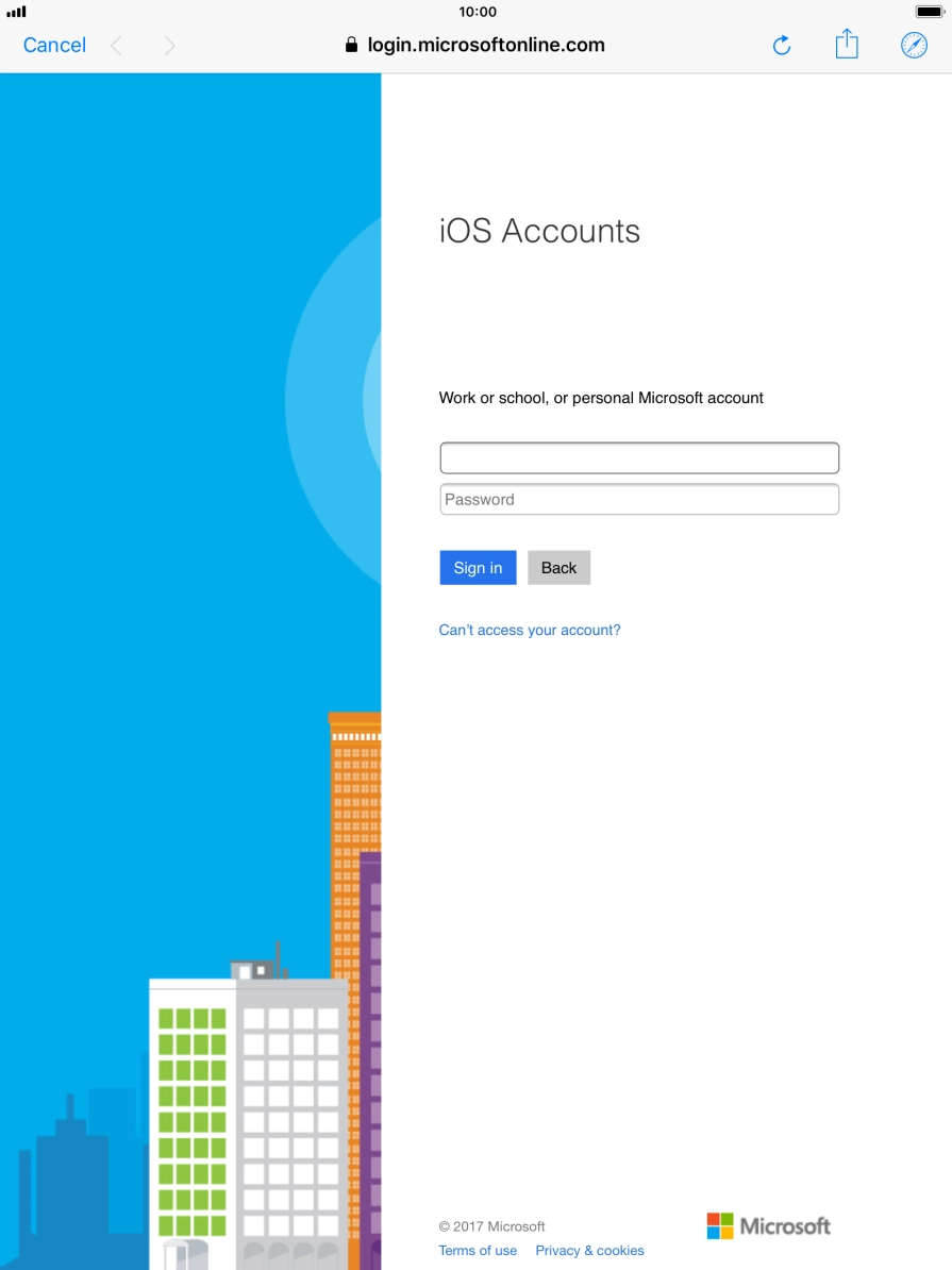Press Password and key in the password for your email account.
