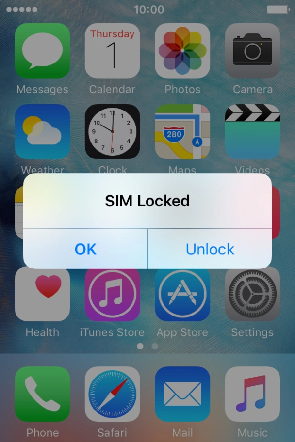 If your SIM is locked, press Unlock.