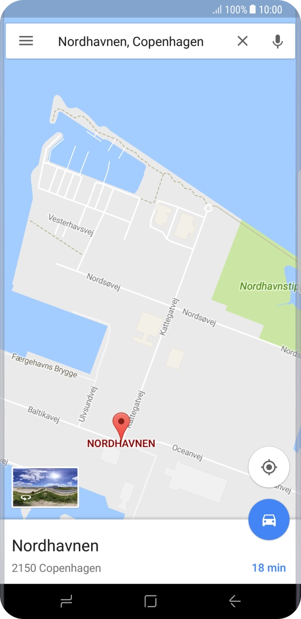 Press the destination at the bottom of the screen.