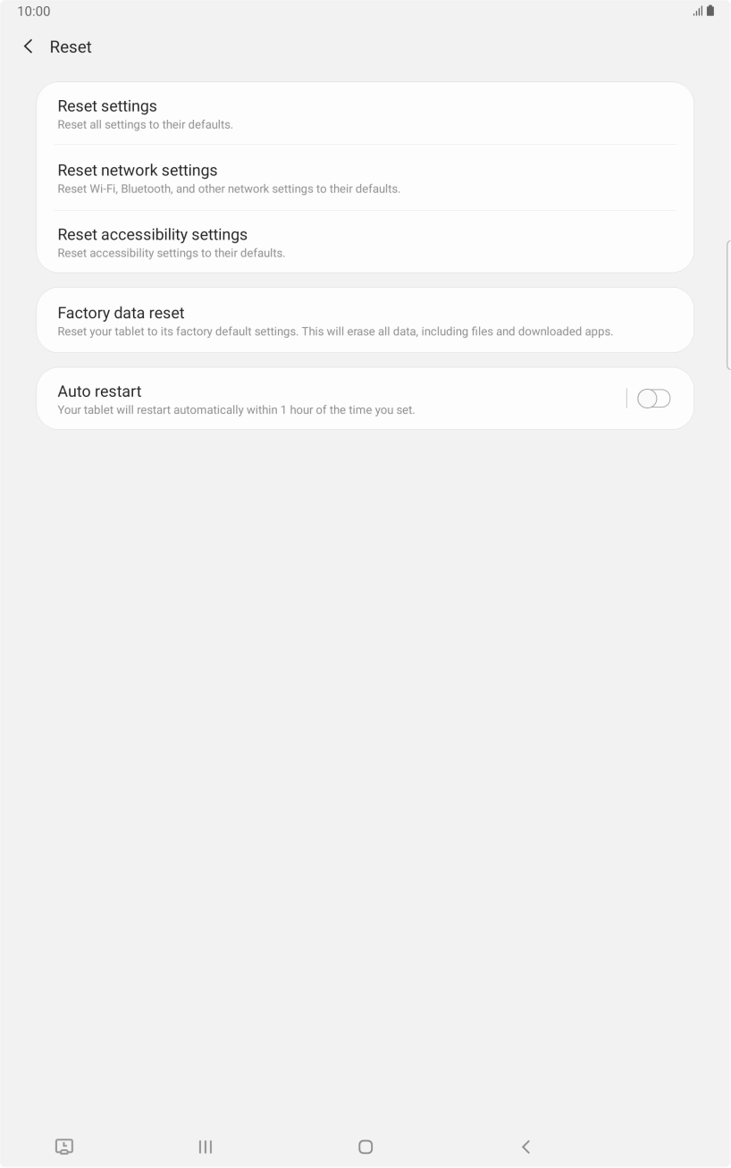 Press Factory data reset.