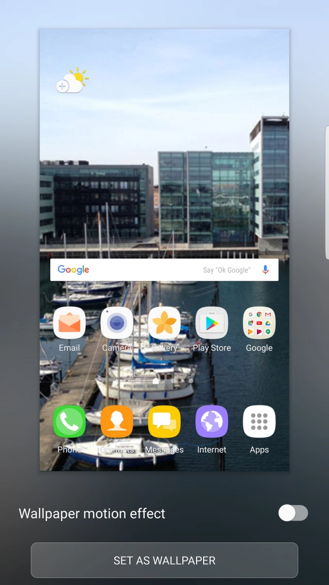 Slide your finger right or left to select the required section.