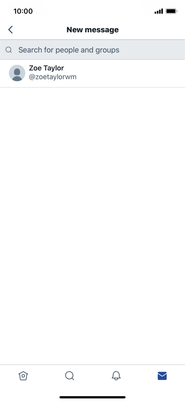 Press the search field and key in the first letters of the recipient's name.