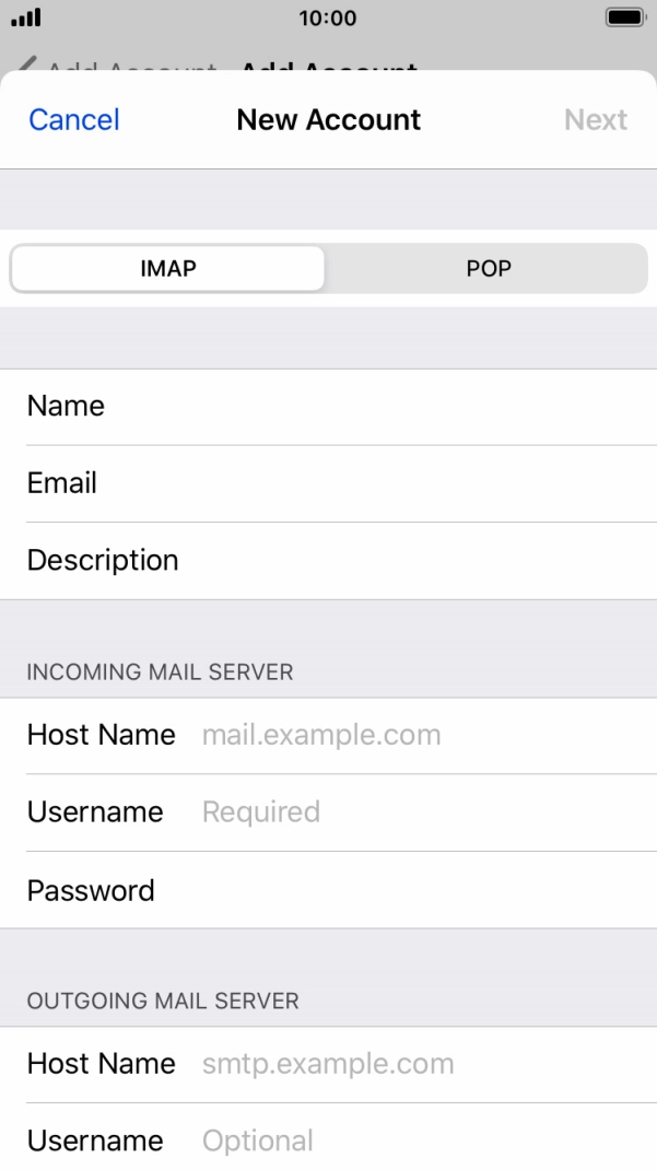 Press IMAP. Press IMAP.
