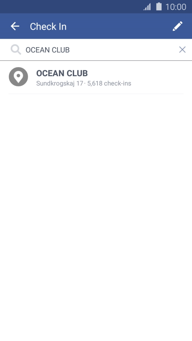 Press the required location.