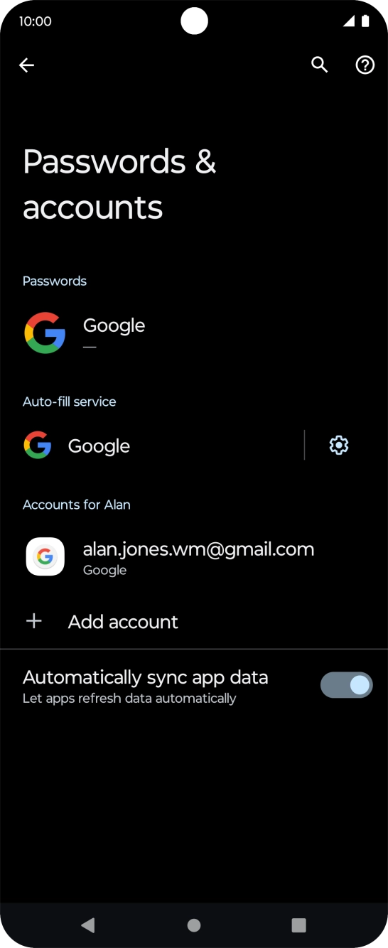 Press Add account. Press Add account.