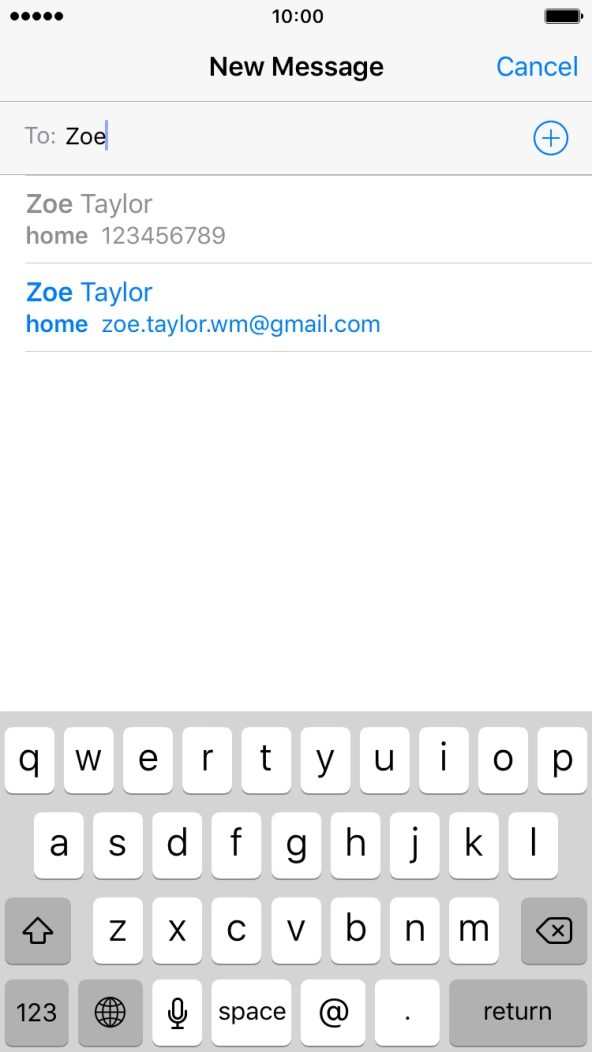 Key in the first letters of the recipient's name and press the required contact. Key in the first letters of the recipient's name and press the required contact.