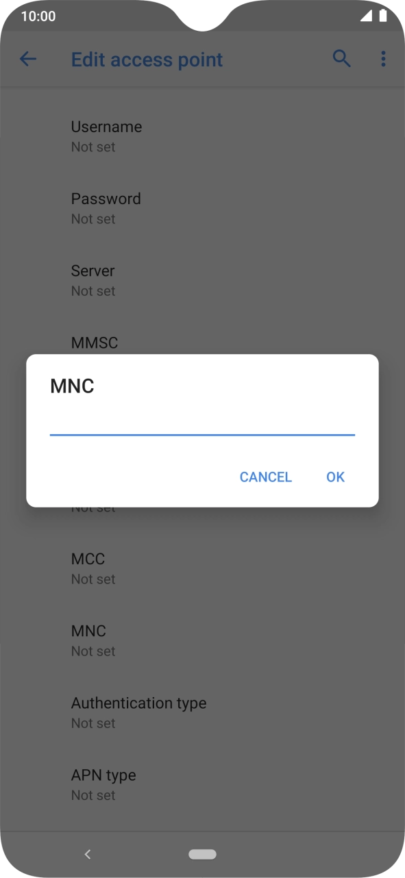 Key in 01 and press OK.