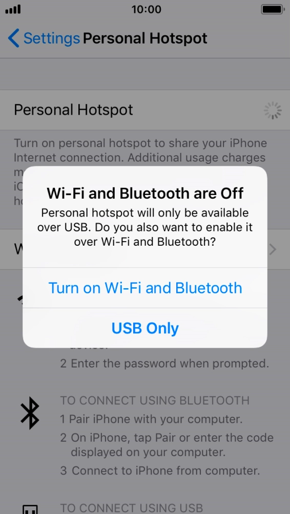 If Wi-Fi is turned off, press Turn on Wi-Fi and Bluetooth.