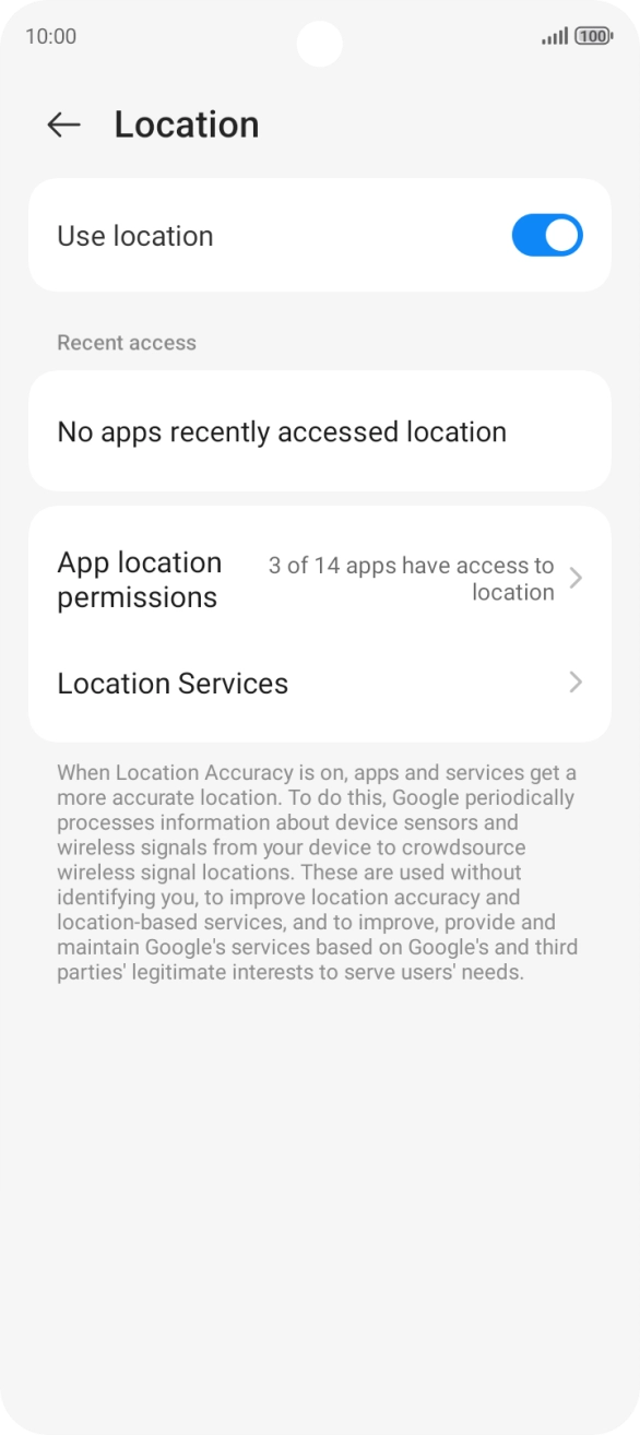 Press Location Services.