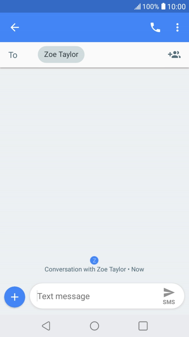Press the text input field and write the text for your text message.