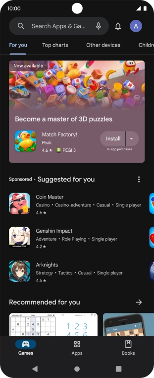 Press the profile icon. Press the profile icon.
