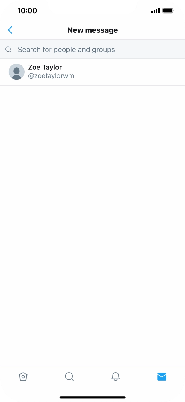 Press the search field and key in the first letters of the recipient's name.