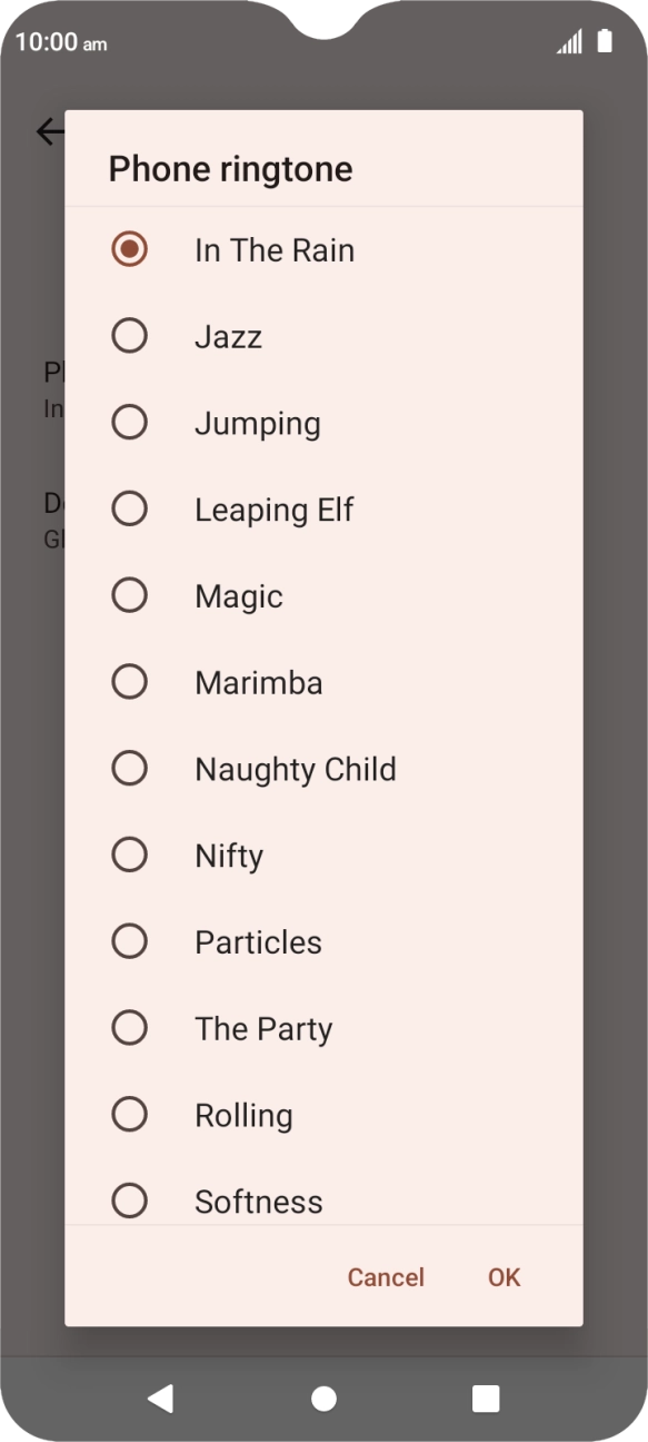 Press the different ring tones to hear them.