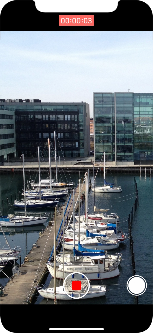 Press the stop icon to stop recording.