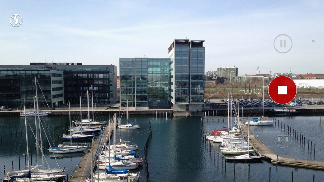 Press the stop icon to stop recording.