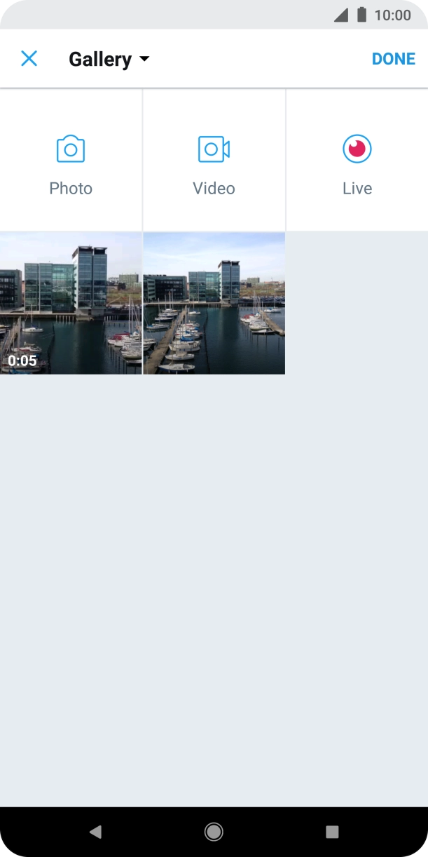 Press the required picture or video clip.