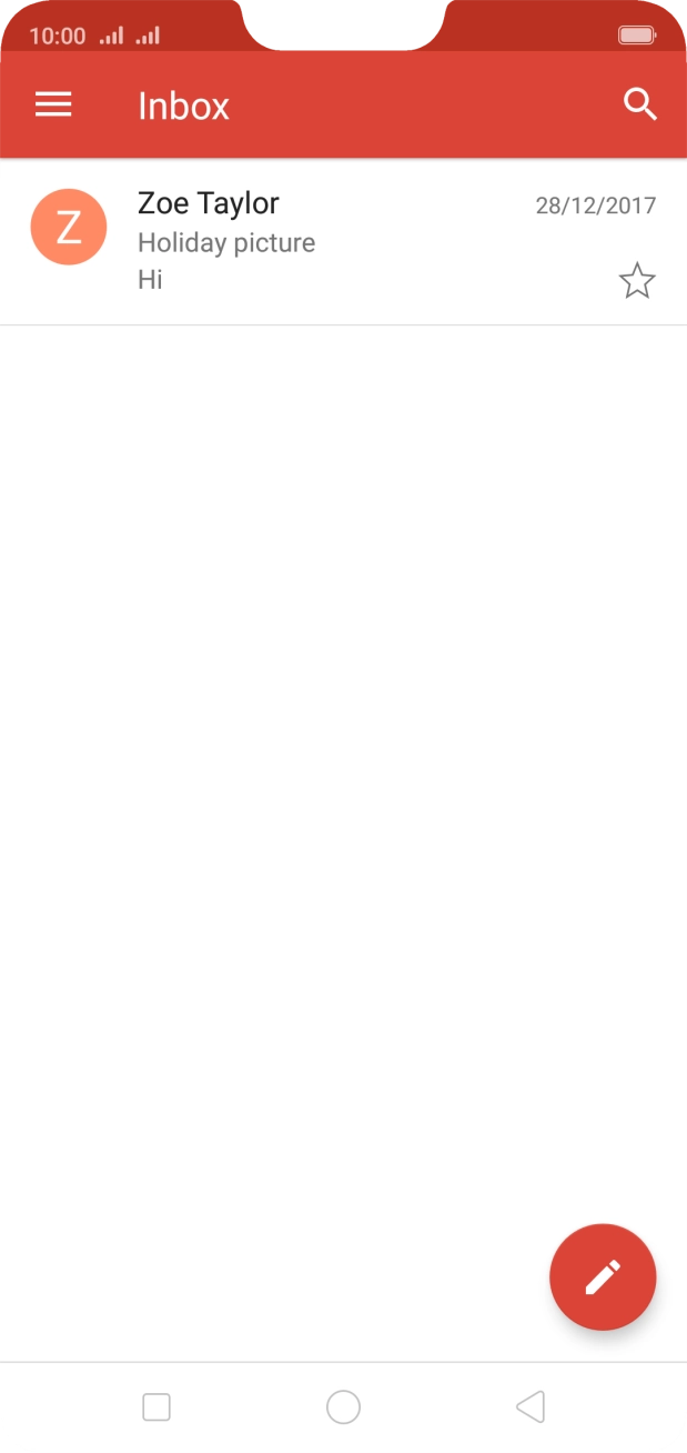 Slide your finger right starting from the left side of the screen.