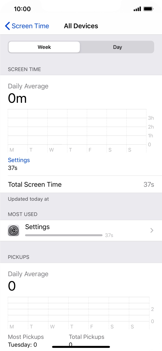 The use for the past week is displayed next to Total Screen Time. The use for the past week is displayed next to Total Screen Time.