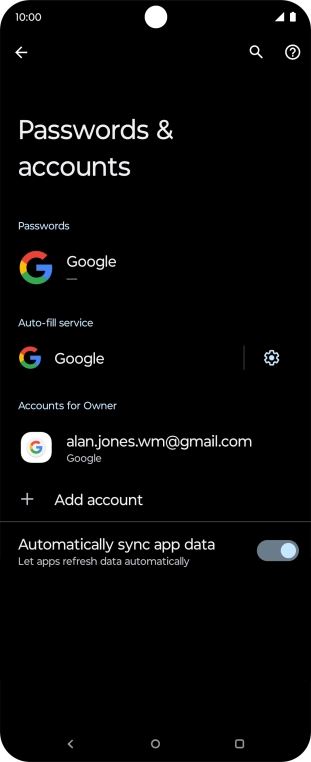Press Add account. Press Add account.