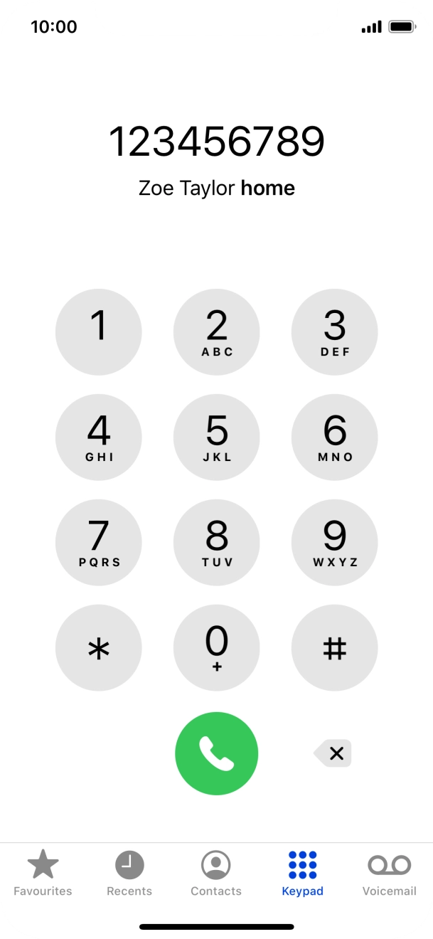 Key in the required number and press the call icon.