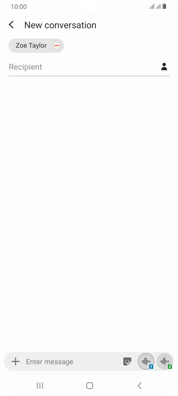 Press the text input field and write the text for your text message.