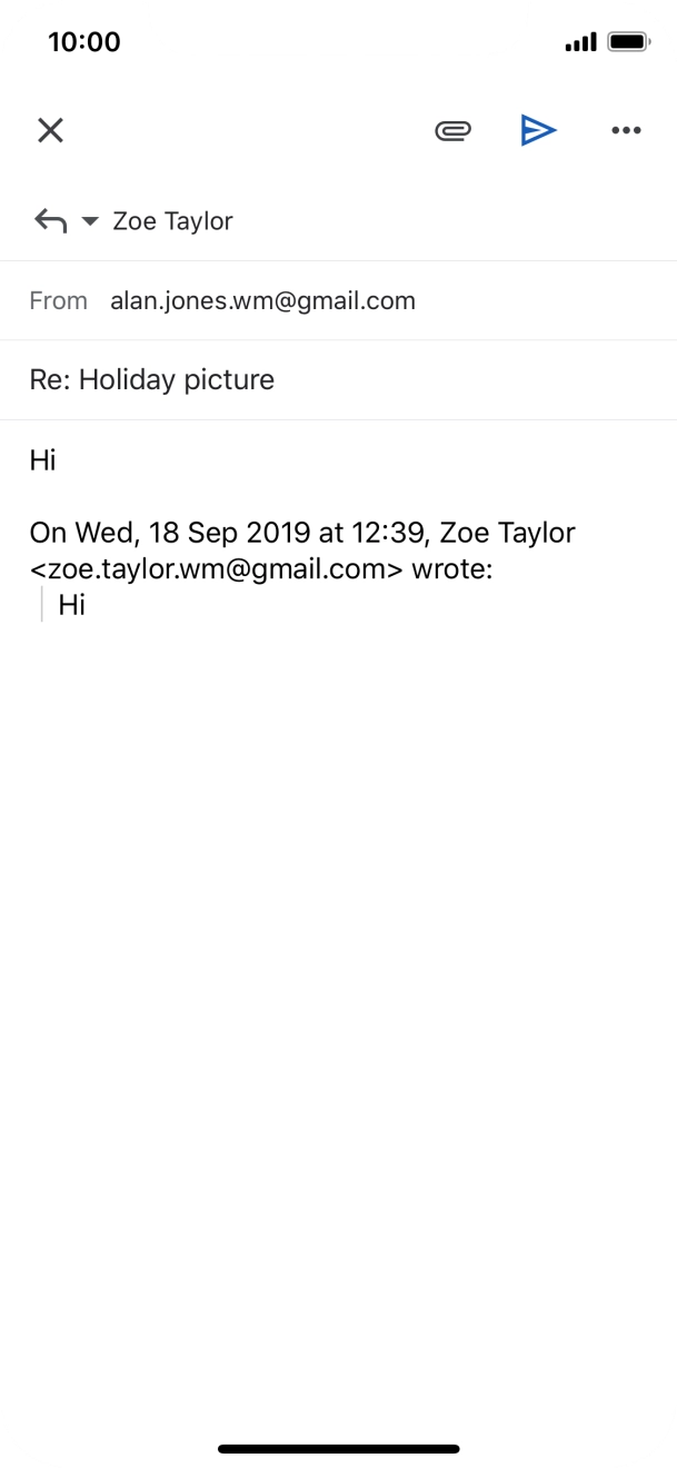 Write the required text and press the send icon.
