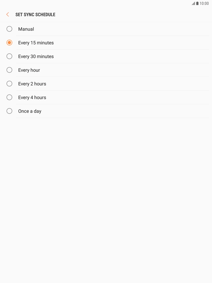 Press the required setting. Press the required setting.