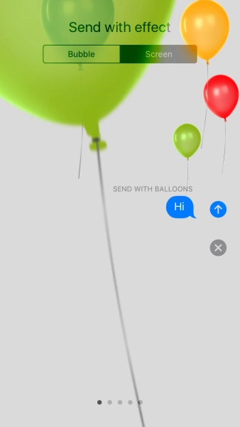 Press the send icon when you've selected the required effect for your iMessage. Press the send icon when you've selected the required effect for your iMessage.