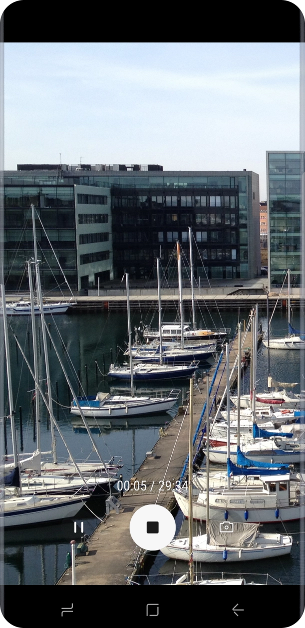 Press the stop icon to stop recording.