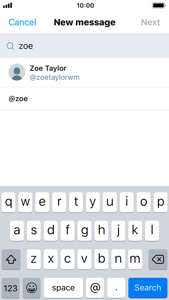 Press the required contact.