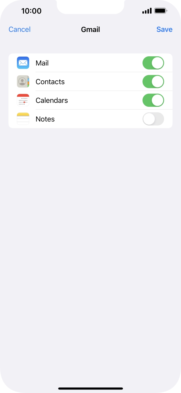 If this screen is displayed, your email account has been recognised and set up automatically. Follow the instructions on the screen to key in more information and finish setting up your phone.
