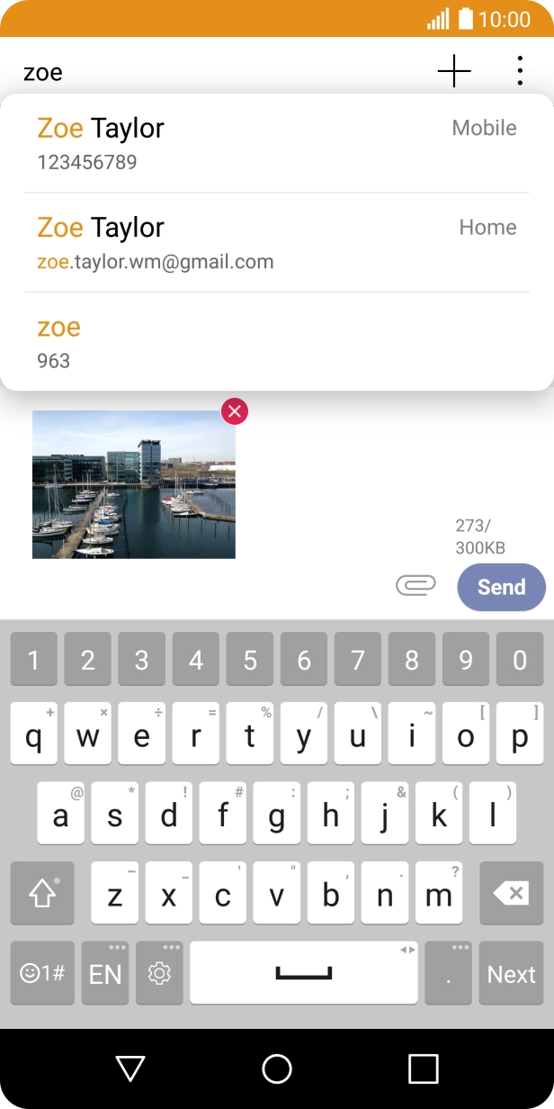 Press the required contact.