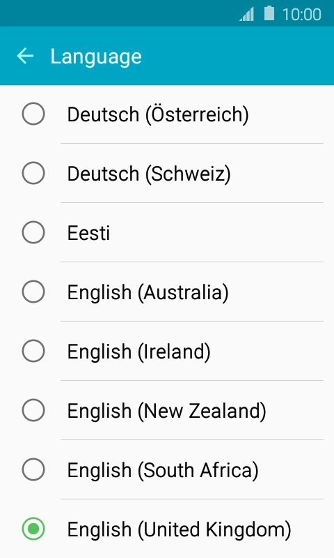 Press the required language.