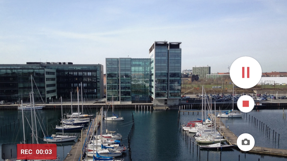 Press the stop icon to stop recording.