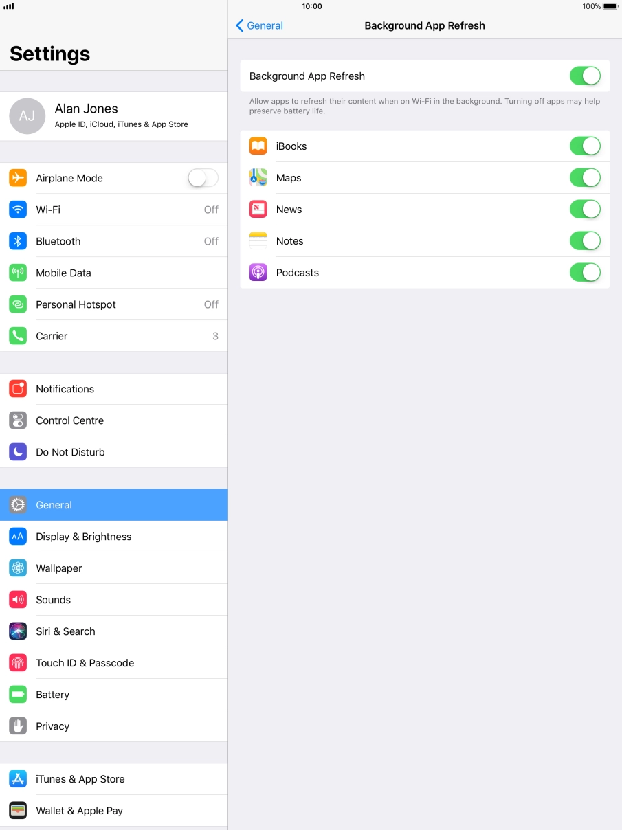 Press the indicator next to 