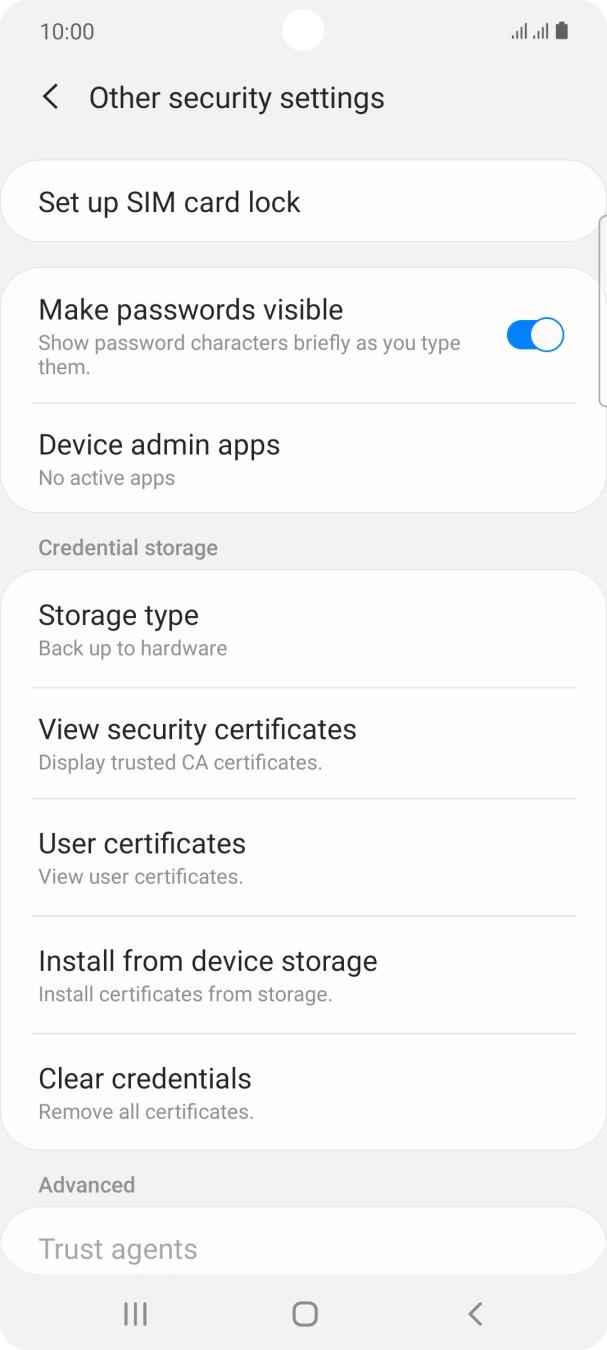 Press Set up SIM card lock. Press Set up SIM card lock.