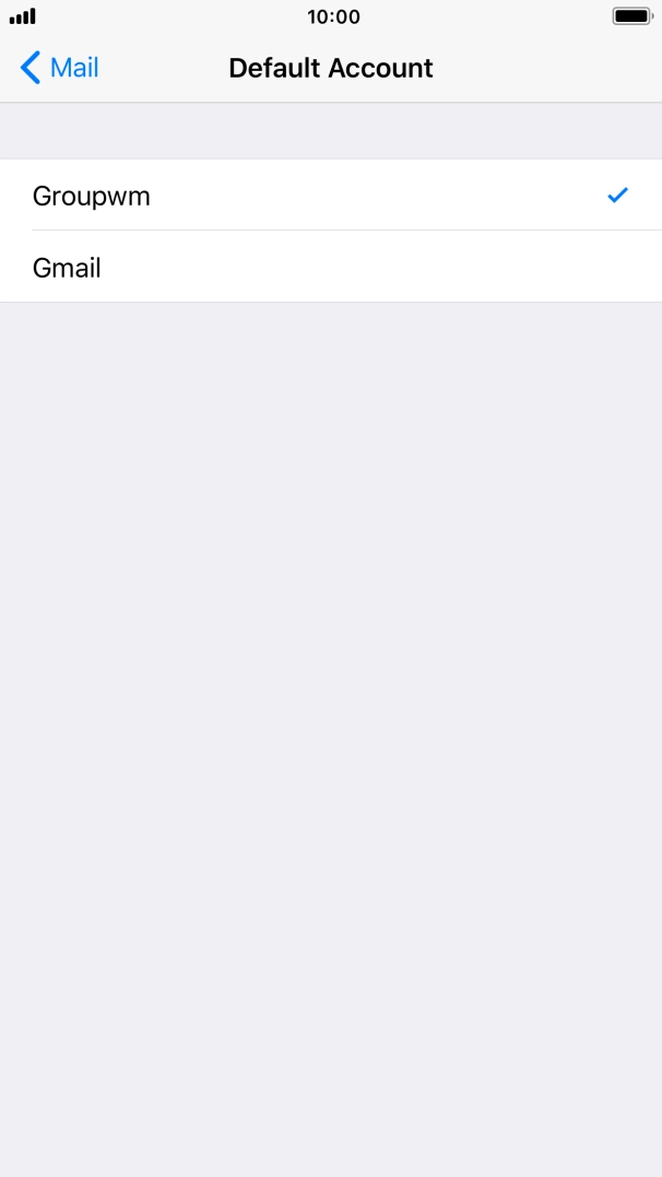 Press the required email account to select the email account as your default account.