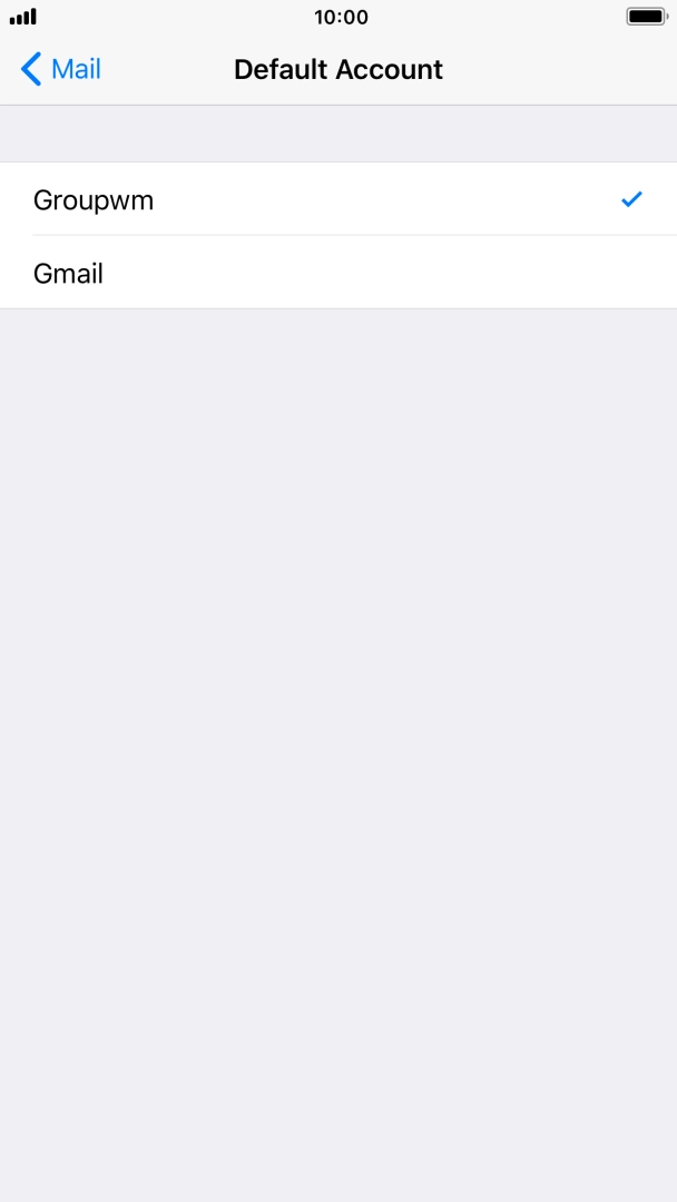 Press the required email account to select the email account as your default account.