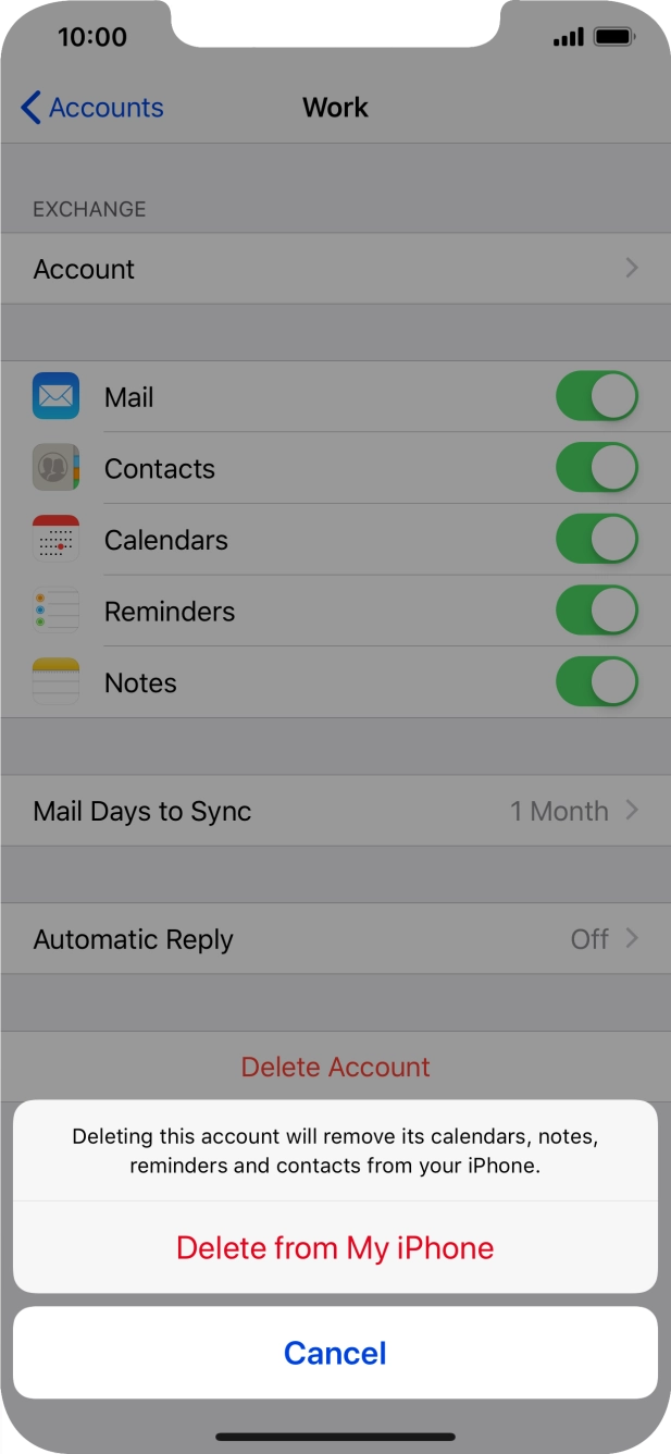 Press Delete from My iPhone.