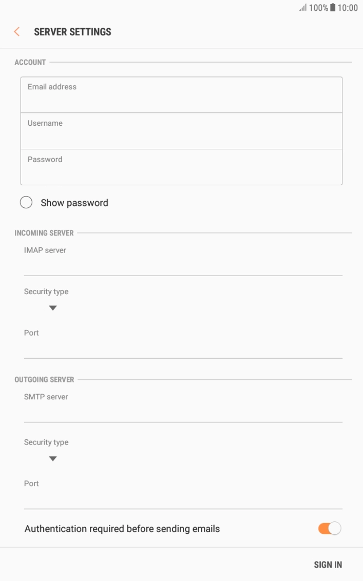 Press the field below 