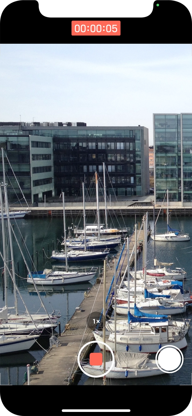 Press the stop icon to stop recording.