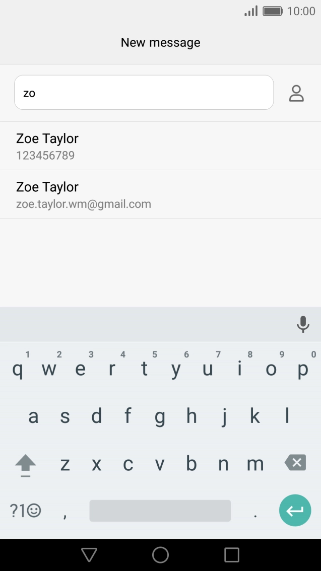 Press the required contact.