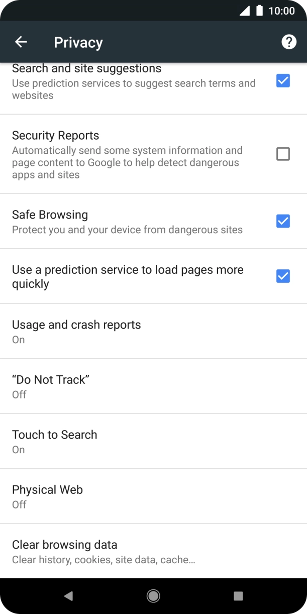 Press Clear browsing data.