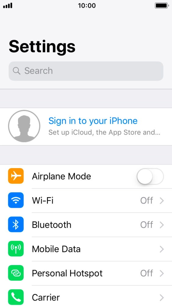 Press Sign in to your iPhone.