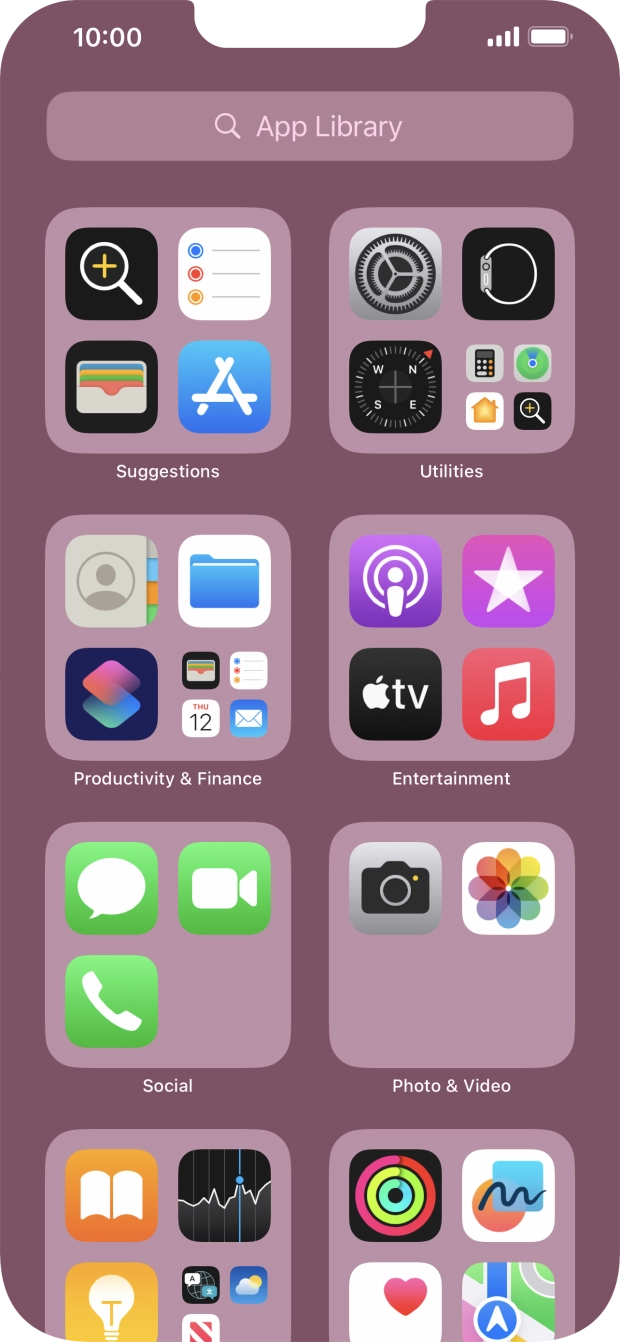 Press the required app. Press the required app.