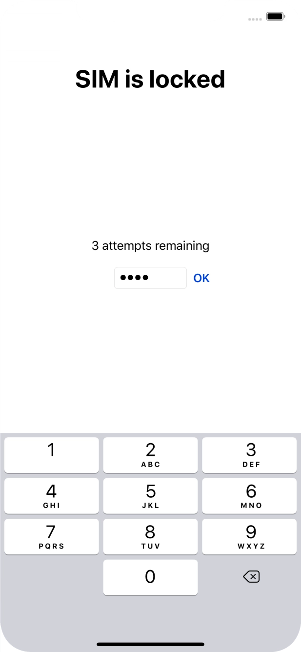 If your SIM is locked, key in your PIN and press OK.