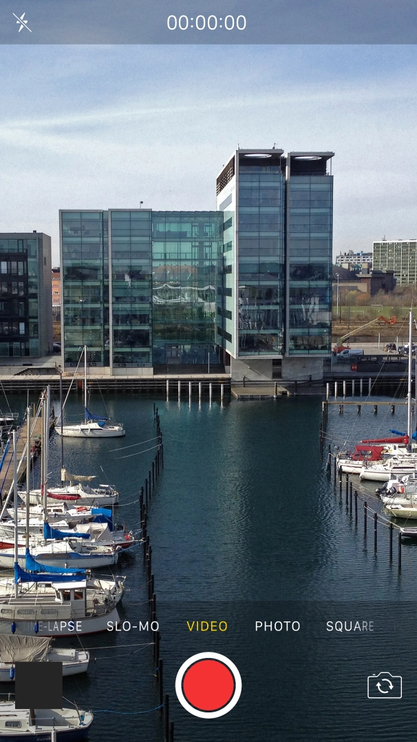 Slide your finger right or left on the screen to select PHOTO.